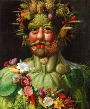 man of vegetable and flowers Giuseppe Arcimboldo Oil Paintings